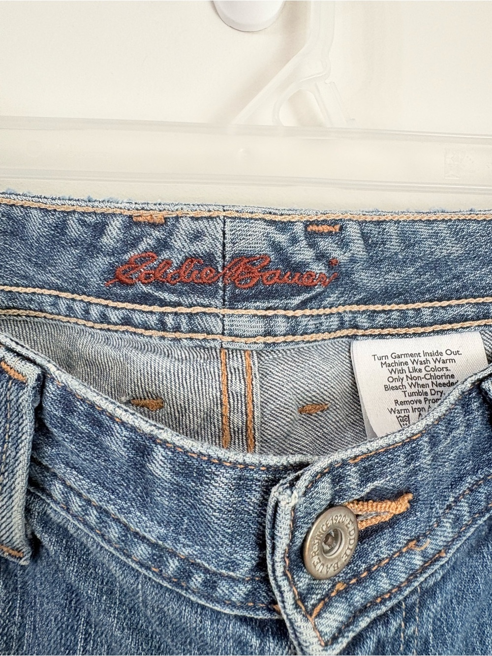 EDDIE BAUER Upcycled Patchwork Y2K Bootcut Jeans Womens M Granola Boho Earthy - Picture 3 of 5